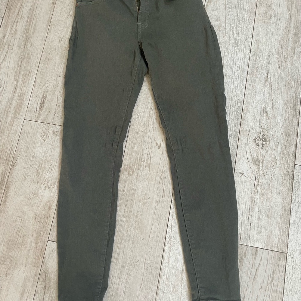 7 For All Mankind Green Skinny Jeans Stretch Denim Size 27 - Picture 6 of 6